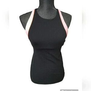 Lululemon Vinyasa Surf Tank Size 8 Black / Bleached Coral /Pop Orange Yoga